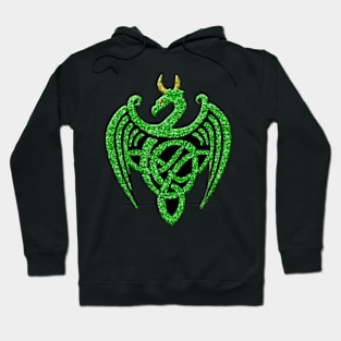 Faux Green Glitter Celtic Dragon Hoodie